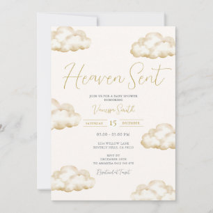 Invitation Fête de Baby Shower Ciel Envoyé Ivoire Blanche