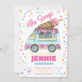 Invitation Fête de Baby shower de fille à la crème glacée (Devant)