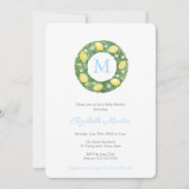 Invitation Fête de Baby shower de garçon aux citrons simples  (Devant)