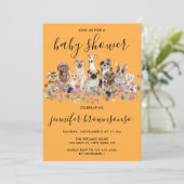 Invitation Fête de Baby Shower de la famille d'animaux de com (Debout devant)