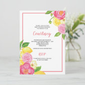 Invitation Fête de Baby shower de la petite fille au citron e (Debout devant)