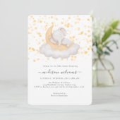 Invitation Fête de Baby Shower Éléphant de Bébé Mignon (Debout devant)