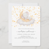 Invitation Fête de Baby Shower Éléphant de Bébé Mignon (Devant)