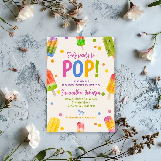 Invitation Fête de baby shower été bâtonnets glacés