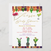 Invitation Fête de Baby Shower Fiesta Moderne Cactus Sud-Oues (Devant)