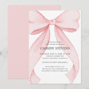 Invitation Fête de Baby Shower Fille Arc-en-Ciel Rose