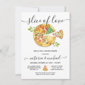 Invitation Fête de Baby Shower : Pizza et Tranches d'Amour (Devant)