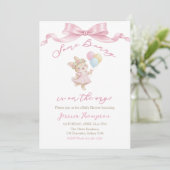 Invitation Fête de Baby Shower Rose Fille de Some Bunny (Debout devant)