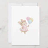 Invitation Fête de Baby Shower Rose Fille de Some Bunny (Dos)
