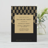 Invitation Fête de baccalauréat moderne élégant Noir et Or (Debout devant)