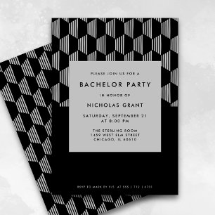 Invitation Fête de baccalauréat moderne minimaliste Argent no