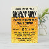 Invitation Fête de Bachelor avec Fond de Bière Moderne (Debout devant)