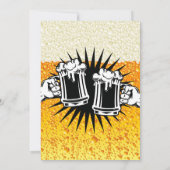 Invitation Fête de Bachelor avec Fond de Bière Moderne (Dos)