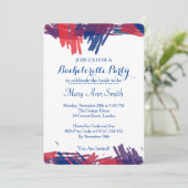 Invitation Fête de Bachelor avec peinture à l'eau abstraite (Debout devant)