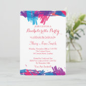 Invitation Fête de Bachelor avec peinture abstraite à l'aquar (Debout devant)