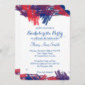 Invitation Fête de Bachelor avec Peinture Abstraite à l'Aquar (Devant / Derrière)