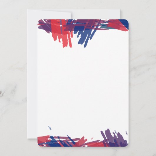 Invitation Fête de Bachelor avec Peinture Abstraite à l'Aquar (Dos)