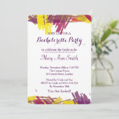 Invitation Fête de Bachelor avec Peinture Abstraite à l'Aquar (Debout devant)