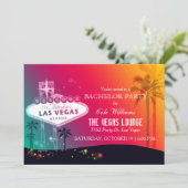 Invitation Fête de Bachelor chic et amusante à Las Vegas (Debout devant)