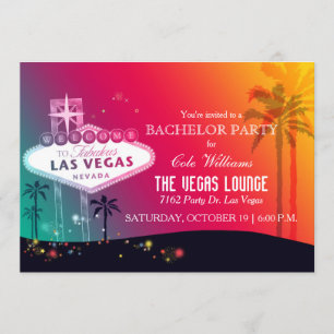 Invitation Fête de Bachelor chic et amusante à Las Vegas