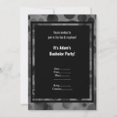 Invitation Fête de Bachelor Masculin Bokeh Gris Argenté (Devant)