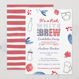 Invitation Fête de Bachelor Papa américain ou Baby Shower pou