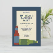 Invitation Fête de Bachelor Personnalisée avec Bouteilles de (Debout devant)