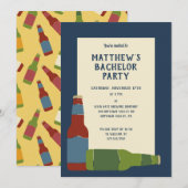Invitation Fête de Bachelor Personnalisée avec Bouteilles de (Devant / Derrière)