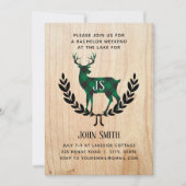 Invitation Fête de Bachelor Plaid Buffalo Cerf Monogramme (Devant)