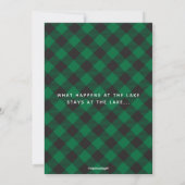 Invitation Fête de Bachelor Plaid Buffalo Cerf Monogramme (Dos)