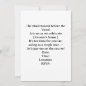 Invitation Fête de Bachelor pour jouer au Golf (Dos)