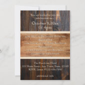 Invitation Fête de Bachelor Rayure Monogramme Ton Bois Rustiq (Dos)