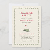 Invitation Fête de Bachelorat de Golf Dessinée à la Main Mode (Devant)