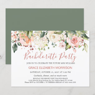 Invitation Fête de Bachelorette à fleurs d'aquarelle
