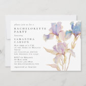 Invitation Fête de Bachelorette à l'aquarelle florale Iris él (Devant)