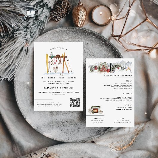 Invitation Fête de Bachelorette Après-Ski