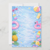 Invitation Fête de Bachelorette au bord de la piscine avec Ét (Dos)