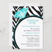 Invitation Fête de Bachelorette avec Impression Zèbre et Bagu (Devant)