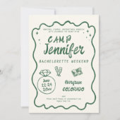 Invitation Fête de Bachelorette Bach Green Bach (Devant)