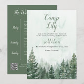 Invitation Fête de Bachelorette Campagne Forêt de Bois (Devant / Derrière)