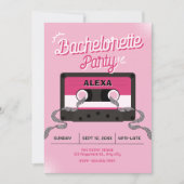 Invitation Fête de bachelorette cassette musicale rose (Devant)