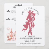 Invitation Fête de Bachelorette Cowgirl Crew (Devant / Derrière)
