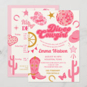 Invitation Fête de Bachelorette Cowgirl Disco (Devant / Derrière)