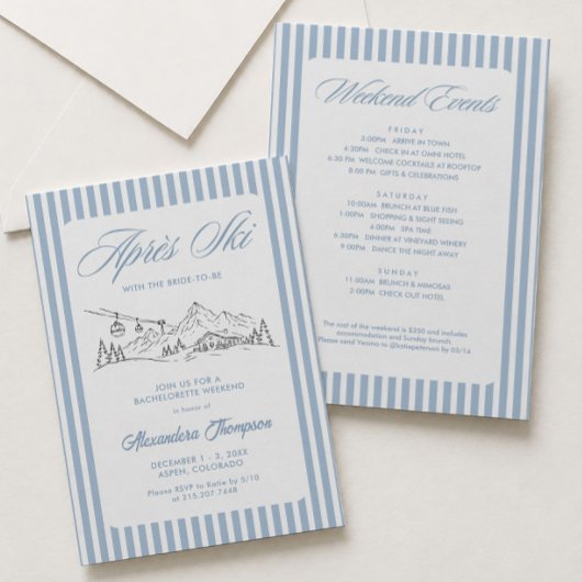 Invitation Fête de Bachelorette d'Après-Ski d'Hiver