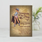 Invitation Fête de bachelorette de cowboy rustique de l'Ouest (Debout devant)