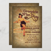 Invitation Fête de bachelorette de cowboy rustique de l'Ouest (Devant / Derrière)