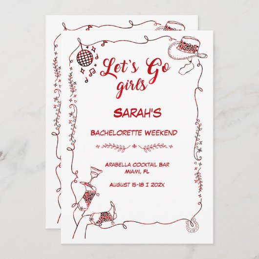 Invitation Fête de Bachelorette de Cowgirl modifiable (Devant / Derrière)