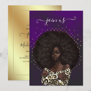 Invitation Fête de bachelorette de fashionista afro-américain