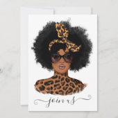 Invitation Fête de Bachelorette de la fille léopard afro-amér (Devant)