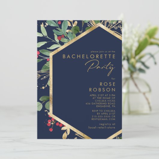 Invitation Fête de bachelorette de la Marine de Noël moderne (Debout devant)